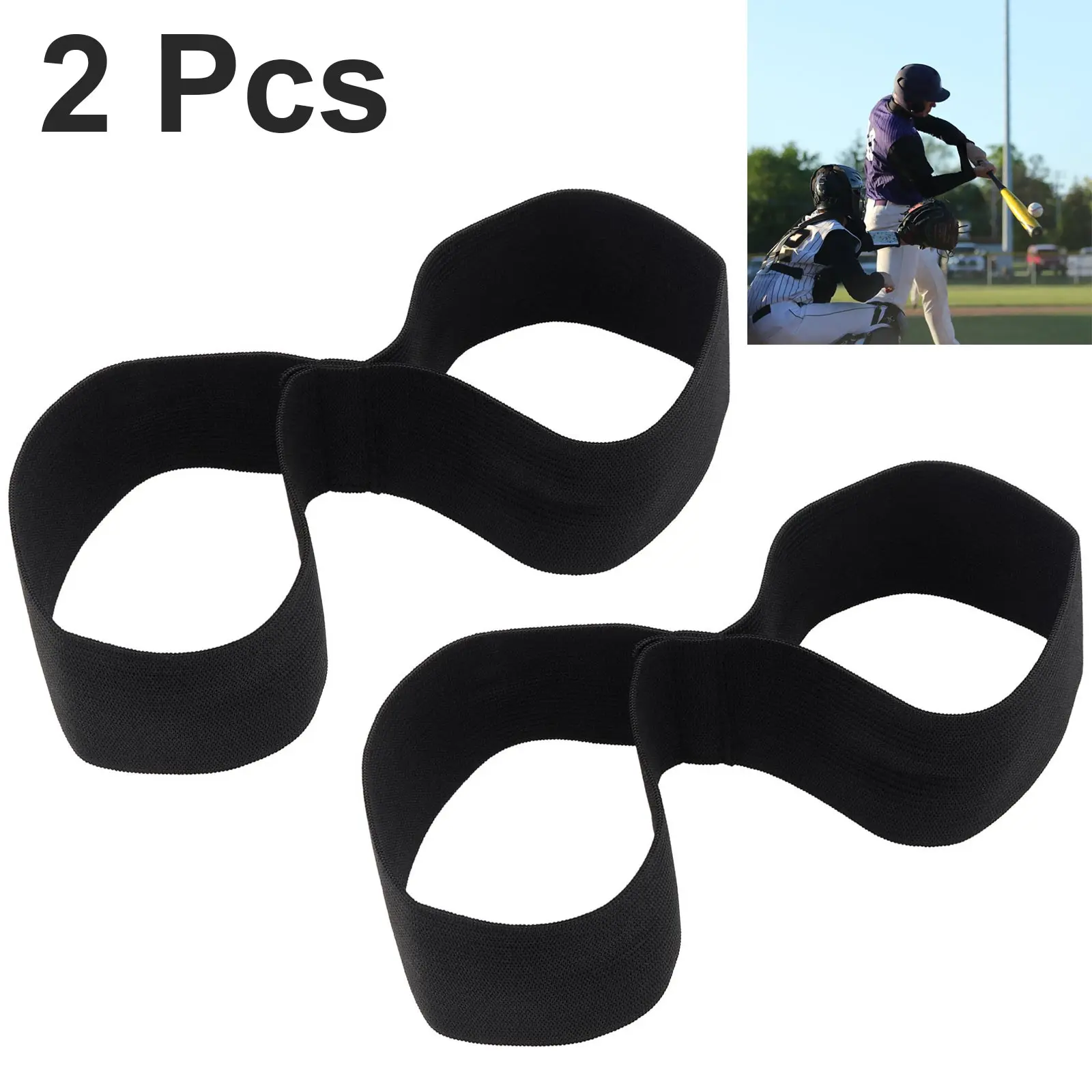 2pcs Webbing  Baseball Training Bands for Baseball & Softball Players / Hitting, Black Training Straps