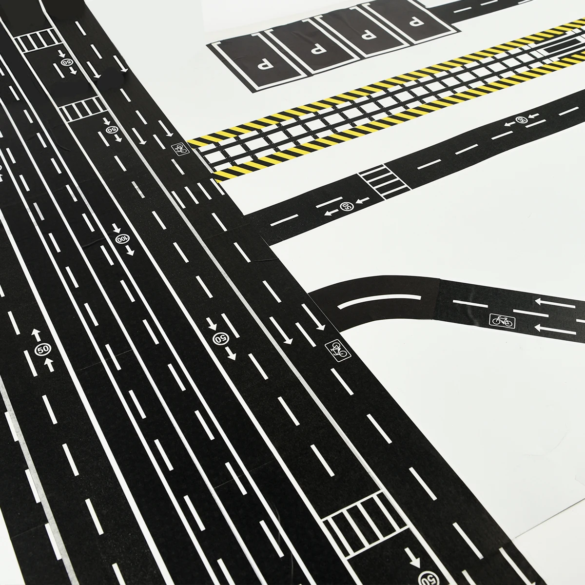 Railway Highway Traffic Road Design Paper Washi Tape DIY Adhesive Sticker Label for Kids Toy Racing