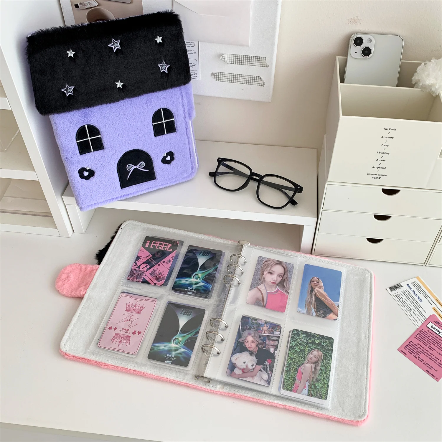 A5 Kawaii House  Photo Album With 10Pcs Sleeves Kpop Idol Photocards Collect Book Postcards Storage Fans Dairy Sticker Book