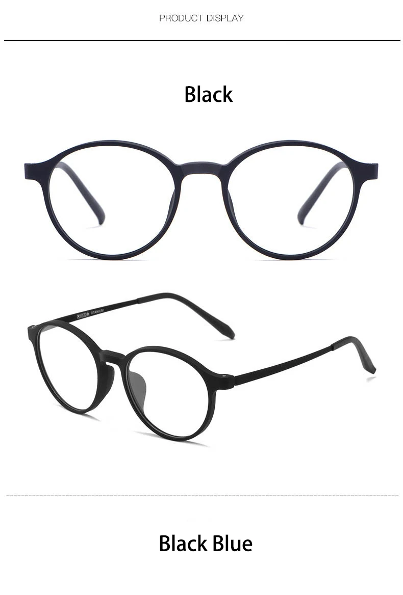 KOCOLIOR 1935 Ultraleichte Gummi Titan Runde Photochrome Anti Blau Licht Lesebrille Für Mann Frau Presbyopie Brille – Detail 8