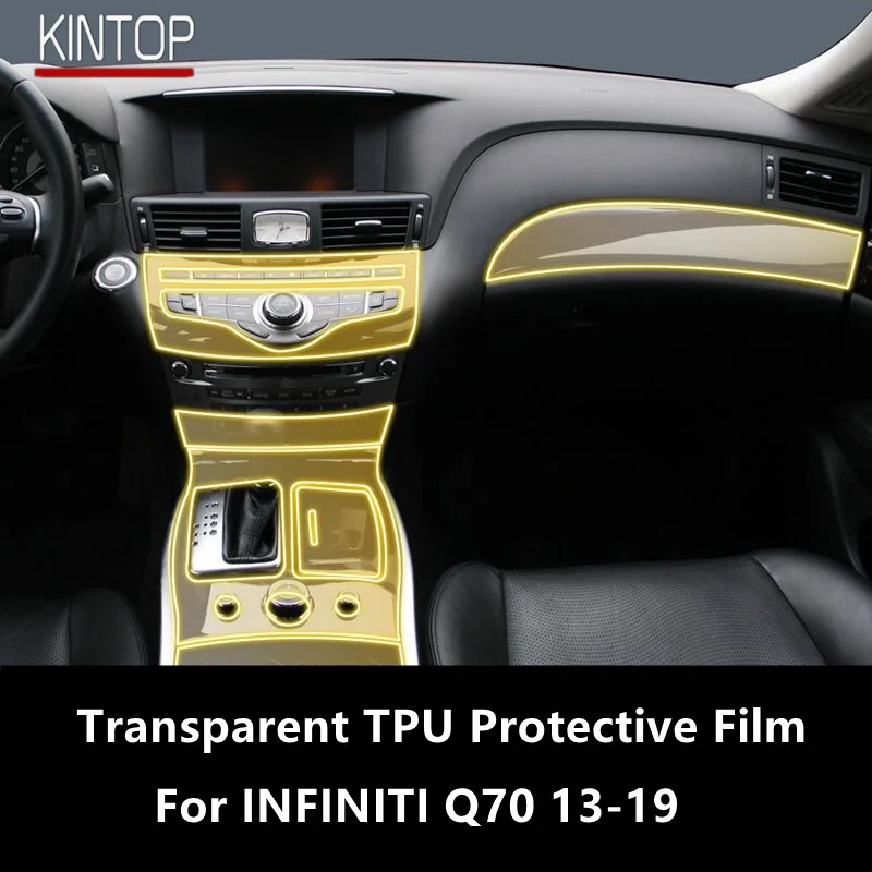 

For INFINITI Q70 13-19 Car Interior Center Console Transparent TPU Protective Film Anti-scratch Repair Film Accessories Refit