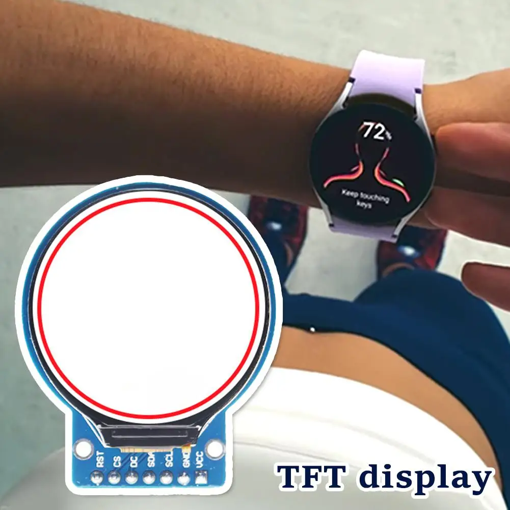 Módulo de exibição LCD TFT para Arduino, redondo, 240X240, interface SPI, GC9A01 Driver, 4 fios, SPI, PCB, 1,28"