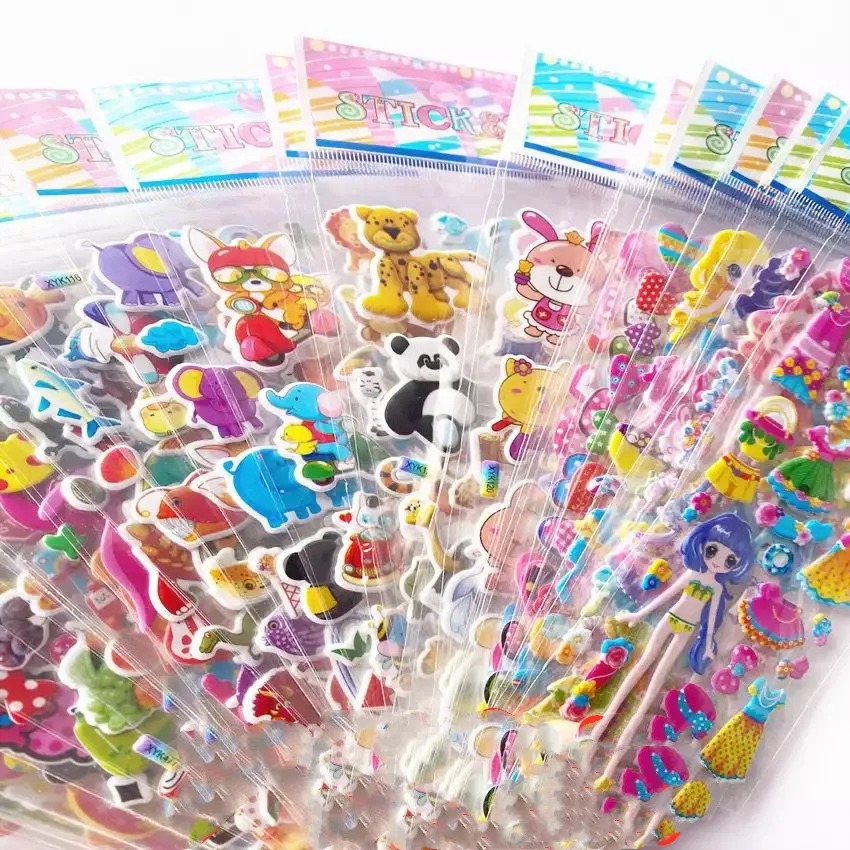 10Pc สติกเกอร์ Kawaii สัตว์การ์ตูน PVC 3D เด็กสติกเกอร์สำหรับ DIY รางวัลสติกเกอร์ของขวัญการศึกษาของเล่นคลาสสิกเด็กชาย