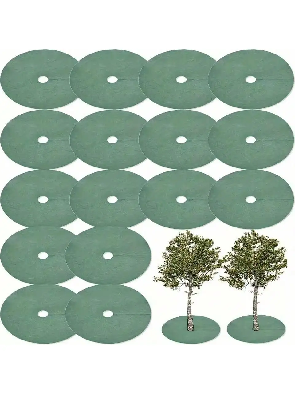 

10 шт. нетканая садовая ткань, кольцо для мульчирования, барьер для деревьев, крышка для растений, защита от сорняков, 15 см-82 см, защита для садового гобелена, контроль трав