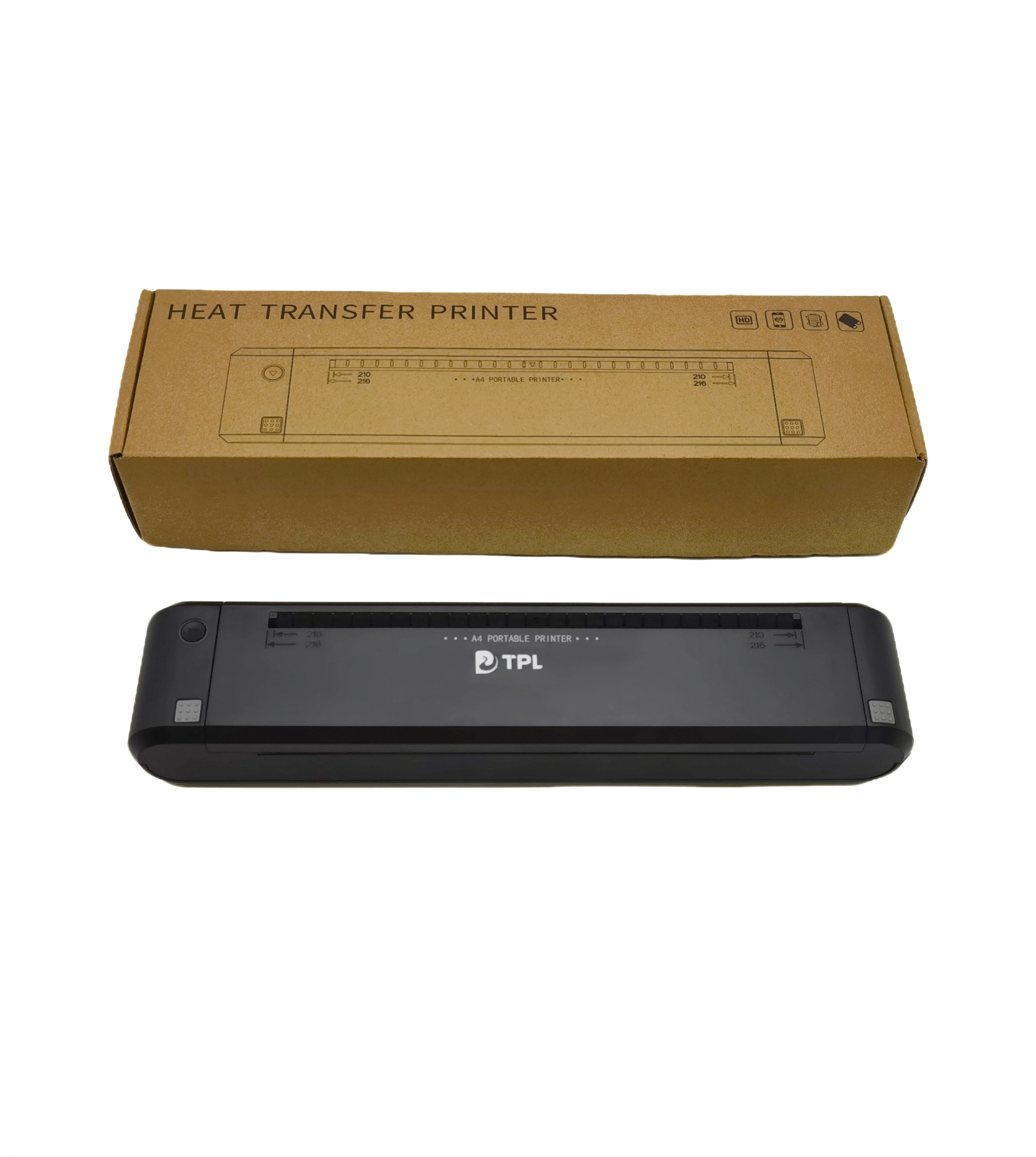 Inkless A4 Size TPL TD-810 Thermal Label Printer Mini TP-810T Wireless Mobile Printer 216mm No Ink Black Label Printer
