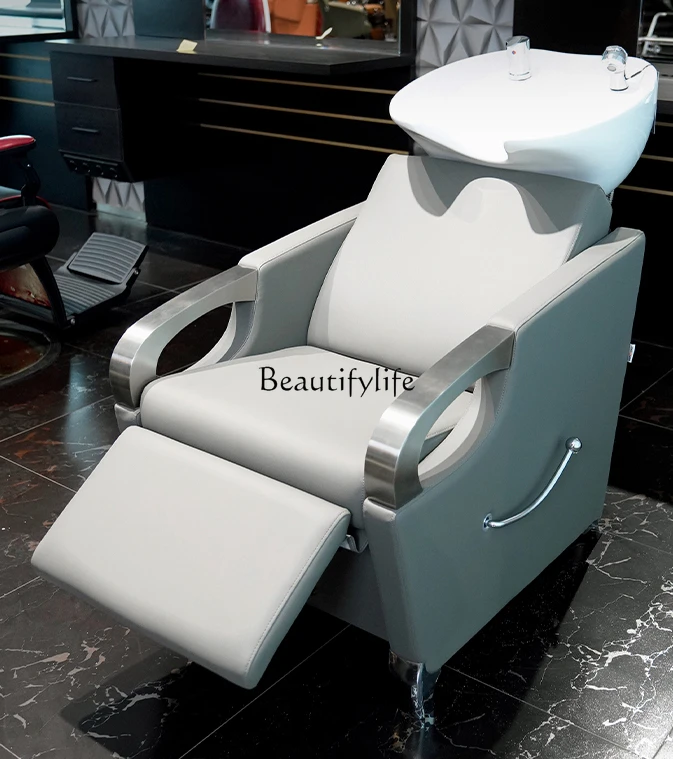 

Lying Half Shampoo Chair for Hair Salon Barber Spa Massage Punch Bed