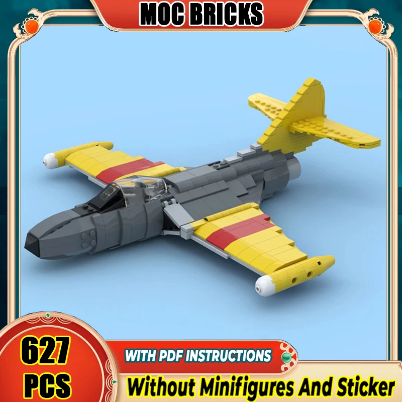 

Строительные блоки Moc Grumman F9F, технология пантеры, модульные кирпичи, модель, подарки, рождественские игрушки, наборы «сделай сам», сборка