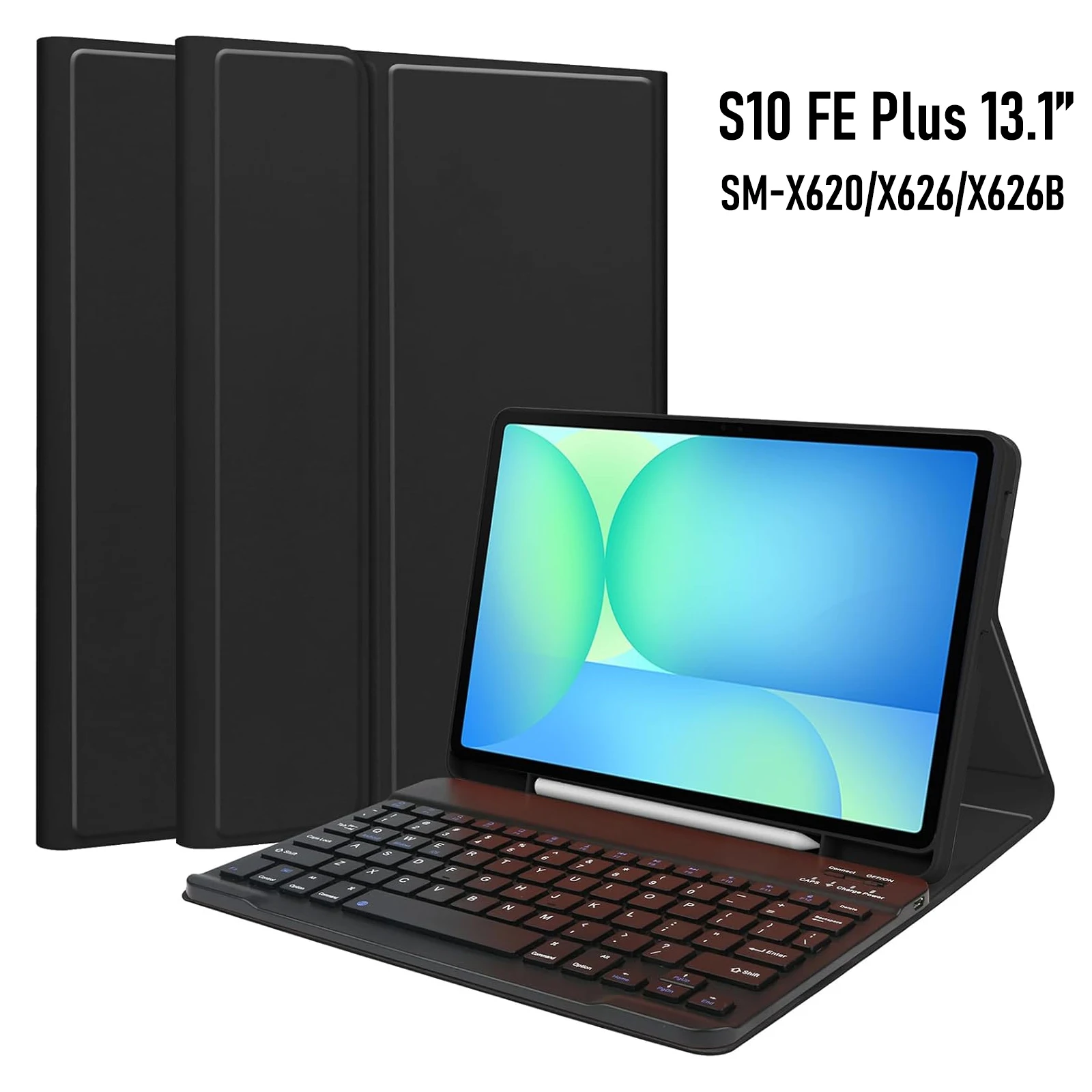 Keyboard Case For Samsung Galaxy Tab S10 FE Plus 13.1inch 2025,Detachable Keyboard Cover With Pen Holder For Galaxy Tab S10 FE+