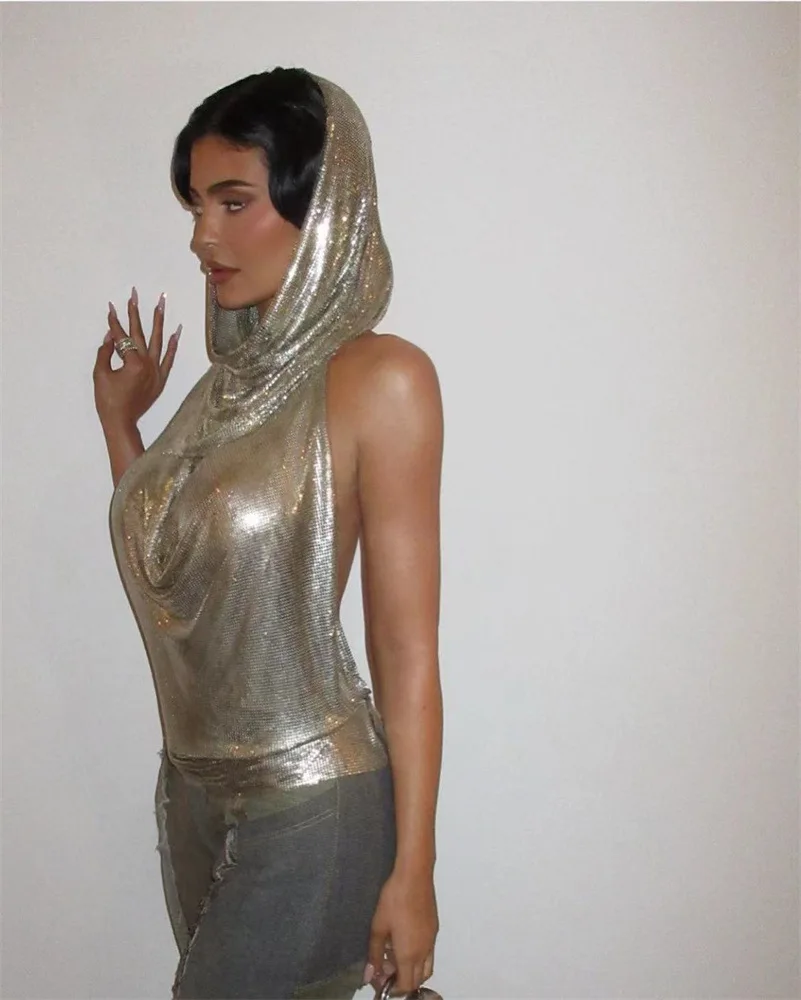 

ort Сексуальный сверкающий клубный укороченный топ Brtte ter Ne повязка на голову 20293 для женщин в Their 20s Commute Sle Summer Faion