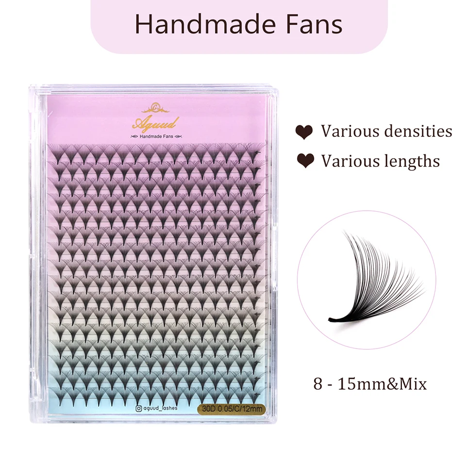 AGUUD XL Tray Premade Volume Fans Eyelash Extension 3D 4D 5D 6D 8D 10D 12D Individual Lashes Premade Russian Volume Fan Cilia