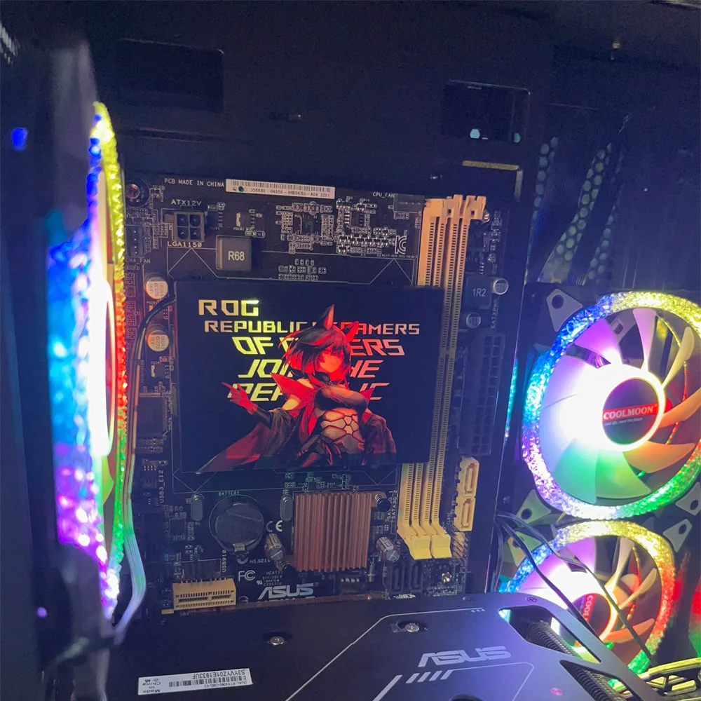 Fotografia 4: Painéis de Iluminação ARGB para Gabinete de PC/GPU/SSD 5V 3 pinos AURA SYNC, Placa Decorativa para Gabinete de Jogos ROG
