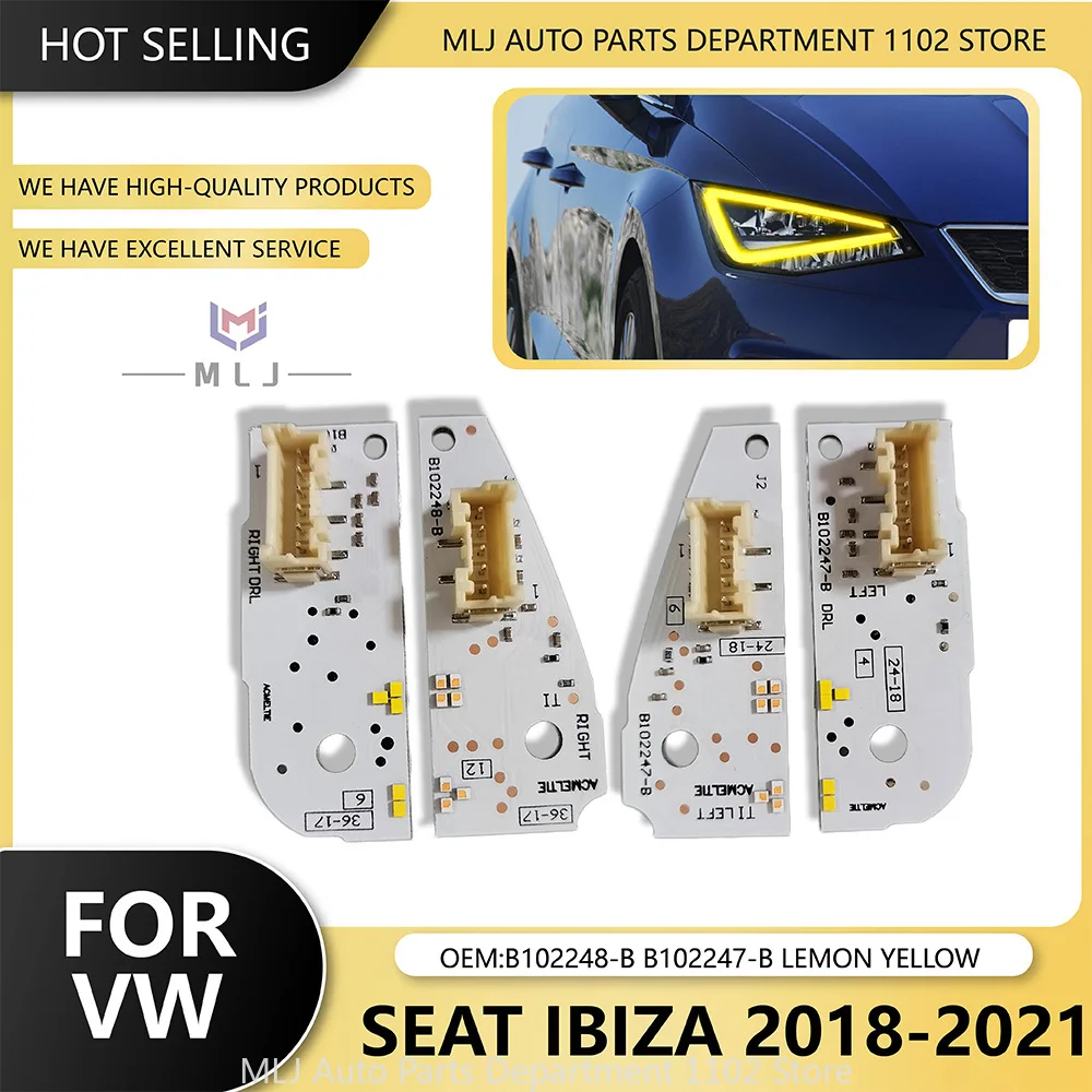 Chip de Señal de Giro para Faro Delantero de VW Volkswagen Ibiza 2018-2021, Chip DRL Amarillo, Chip Guía de Luz, Placa Ojo de Ángel, Accesorios para Auto