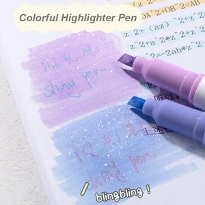Glitter illuminating pens, 4 colors, markers, kawaii stationery material, accessories back to girls, students 10 Main Sales Color Pen - №9