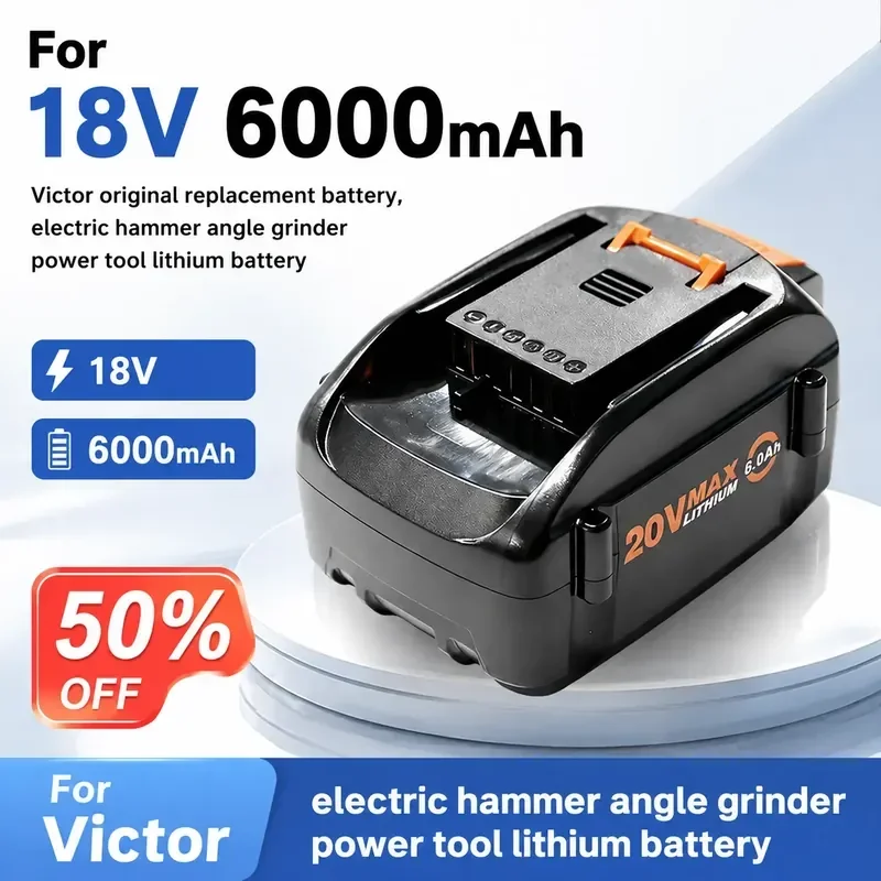 

18V 5000mAh Replacement Battery for WORX Power Tools Angle Grinder Rotary Hammer