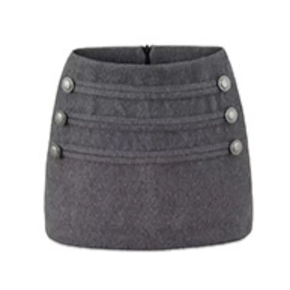 Korean Sexy High Waist Slimming Button Decoration Anti-Exposure Bodycon Woolen Skirt Short Skirt Sweet Women Skirts 4HN4