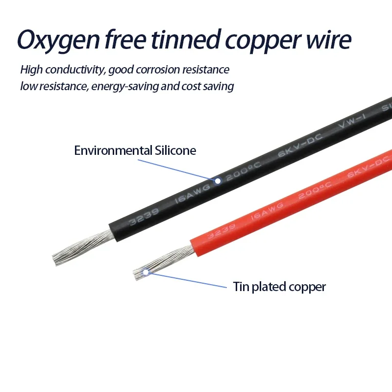 1/5/50m 3239 Silicone Wire 22 20 18 16 14AWG High Temperature High Voltage Resistance 6KV DC Tin-plating Copper Electric Cables
