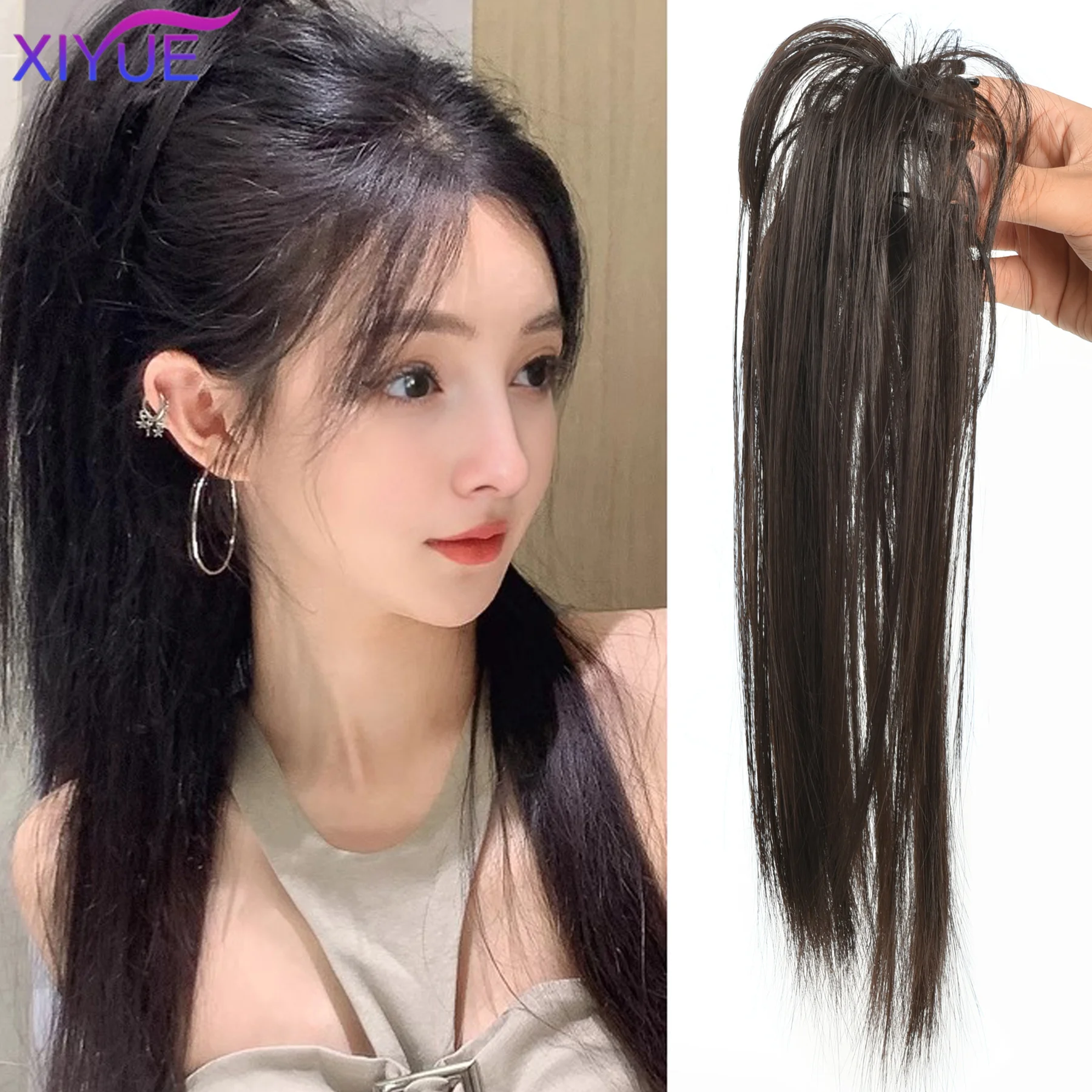 

Straight Synthetic Claw Clip Ponytail Hair Extension Short Messy Fluffy Ponytail Hairpiece For Women Natural Tail With Claw Clip
