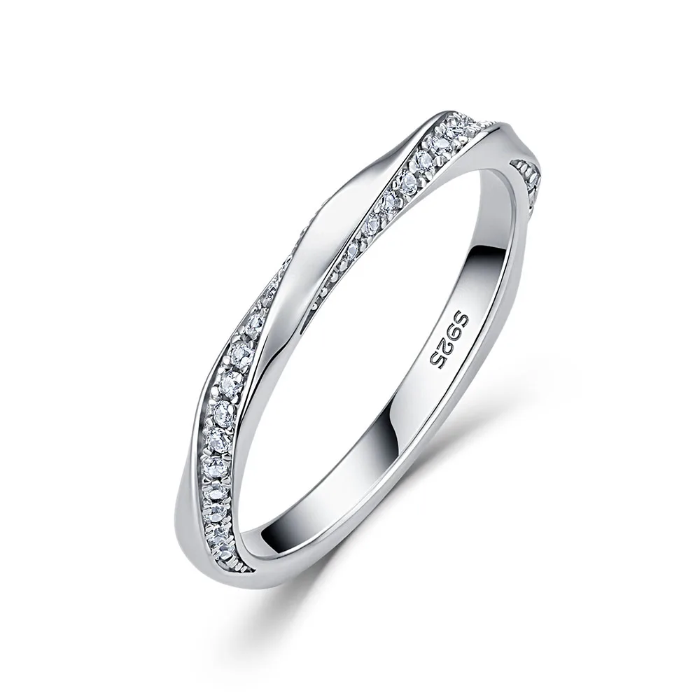 Apexelle Brand Fashion Jewelry 925 Sterling Silver Rings Moissanite Interwoven Half Row Ring GRA Certificate Classic Jewelry