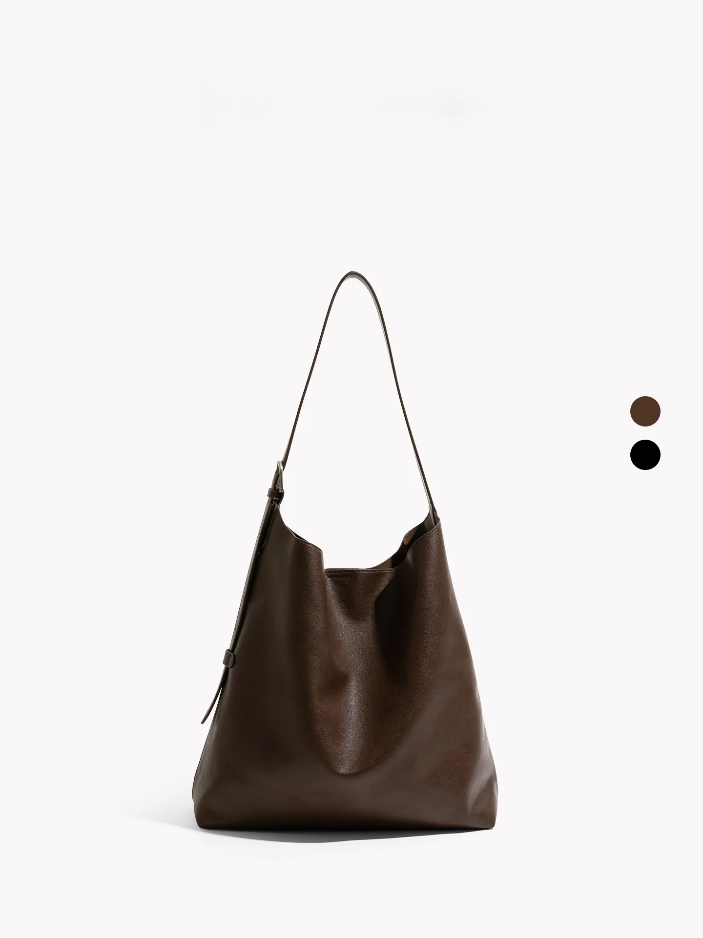 

Lemon Girl Lazy Style Soft Leather Tote Bag Large Capacity Women's Handbag Commuter Bucket Bag Fashionable Magnetic Closure