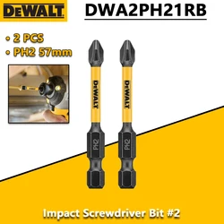 DEWALT 2PCS PH2 57mm Impact Screwdriver Bits Phillips Bits Electric Screwdriver Drill Bits Power Tool Accessories DWA2PH21RB
