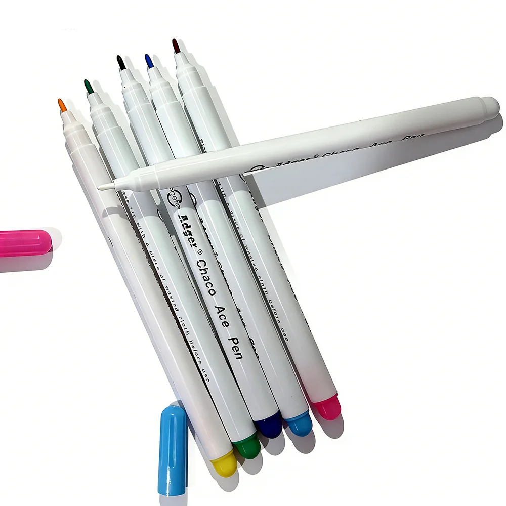 3/6/8Pcs Soluble Water Erasable Pens Fabric Markers Pencil Chalk Tool for Patchwork Cross Stitch Needlework Sewing Accessories