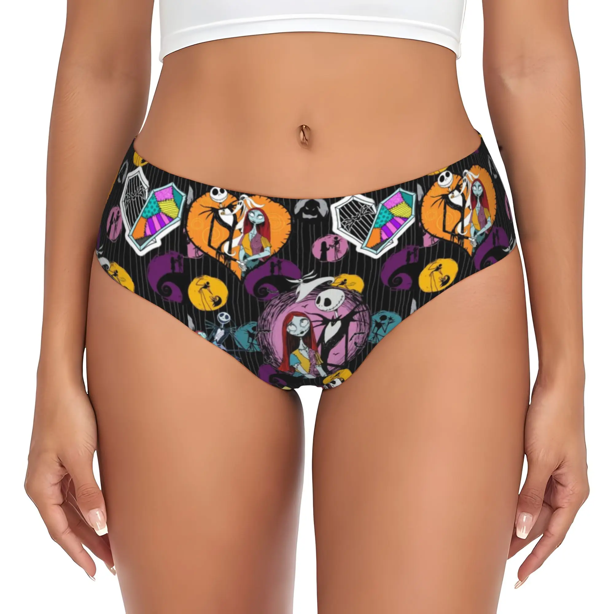 Culottes personnalisées pour femmes, motif Jack Anime S-Skellingtones, extensibles, sous-vêtements