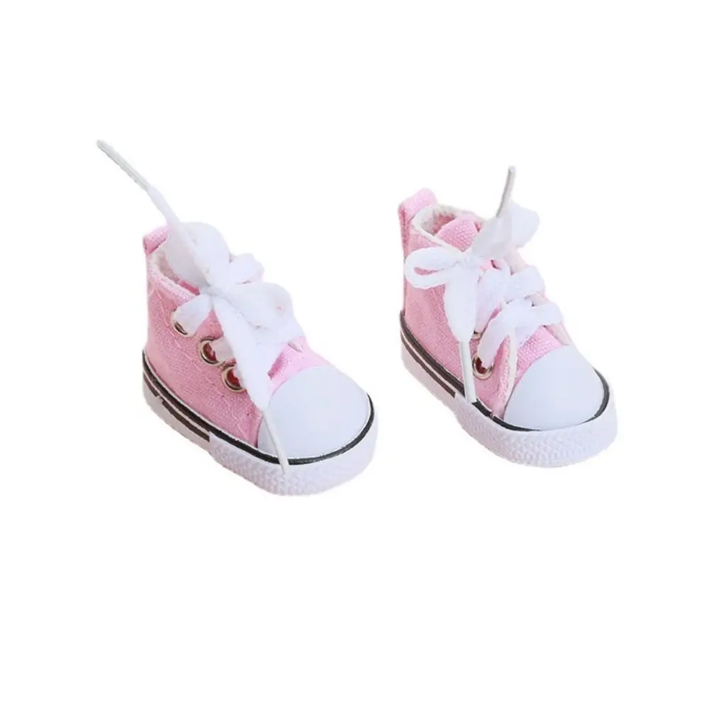 1 Pair 5.5cm Length Doll Canvas Shoes Mini DIY 1/6 Scale Mini Sneakers Plimsolls Colorful Doll Sneakers Children Toy