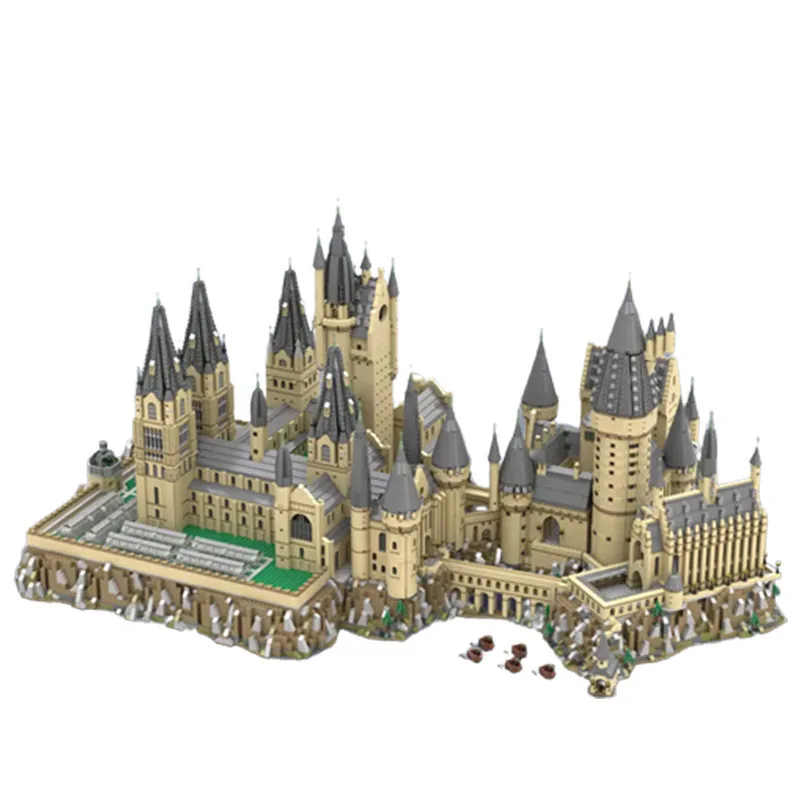 MOC-30884 Model Magic Movie Castle centra compatible 71043 Central courtyard Fountain square Assembly Building Blocks brick Toys