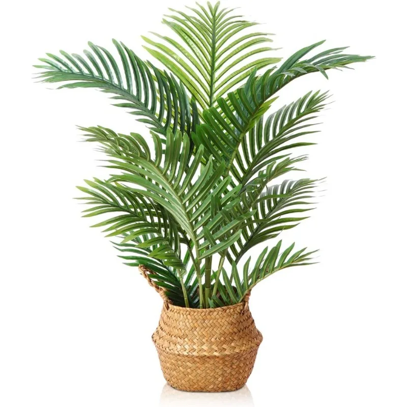 

Fake Majesty Palm Plant 3Ft Artificial Plants for Home Decor Indoor Small Faux Trees in Pot Fake Tropical Plants 1Pack