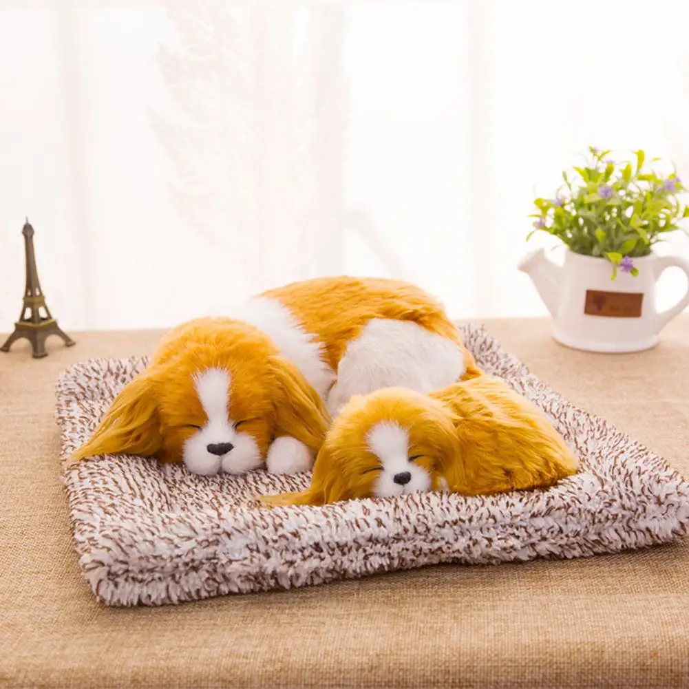 Cartoon Sleeping Dog Display Mold Purifying Air Simulation Stuffed Doll Dog Animal Model Car Ornament Interior Accessories