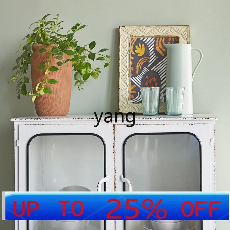 

LMM Modern Minimalist Iron Vintage Dining Side Hallway Cabinet Hand-Made Toy Display Cabinet