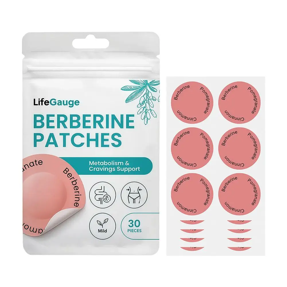 30/60/90/150pcs Berberine Transdermal Patch Infused Cinnamon Pomegranate Boost Metabolism Reduce Cravings Body Wellness Patch