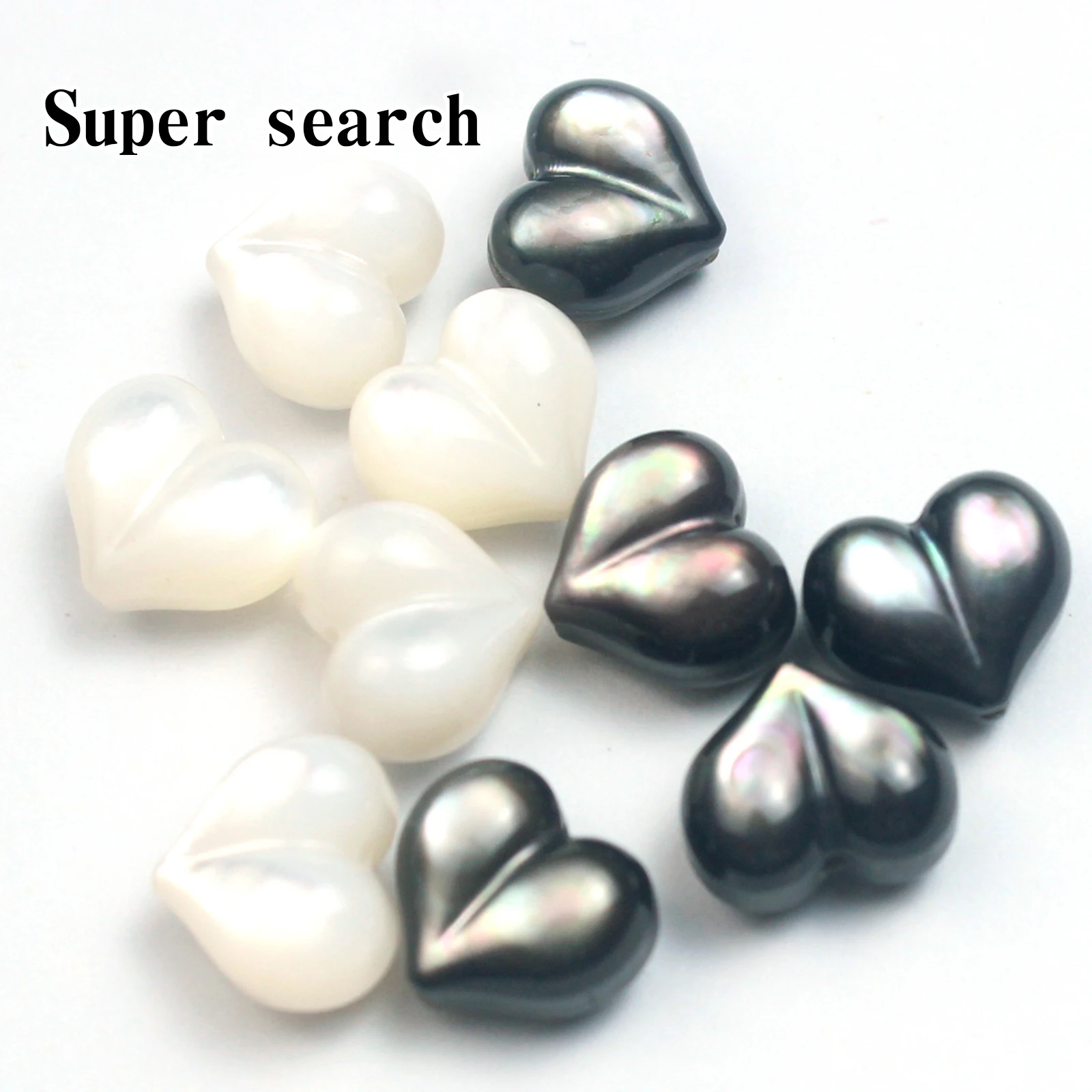 1 Pc Natural Black and White Trochus Shell Carved Peach Heart Shape Bead for Jewelry Making DIY Bracelet Necklace Accessories