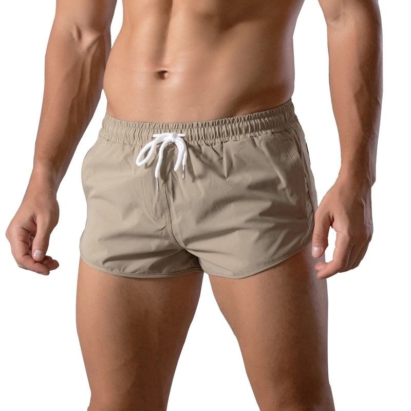 Heavywood-Quick Dry Running Shorts dos homens, ginásio Sports Sweatshorts, Cordão, elástico na cintura, Jogging Shorts, Masculino Sleep Bottoms, 3"