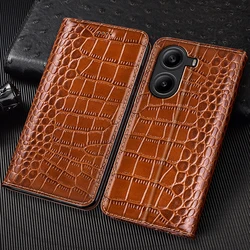 Crocodile Genuine Leather Flip Case For Redmi Turbo 3 4 6 Pro 6A 7 7A 8 8A 9 9A 9C 10 10C 12 12C 13C 14C 15 15C Cover Cases