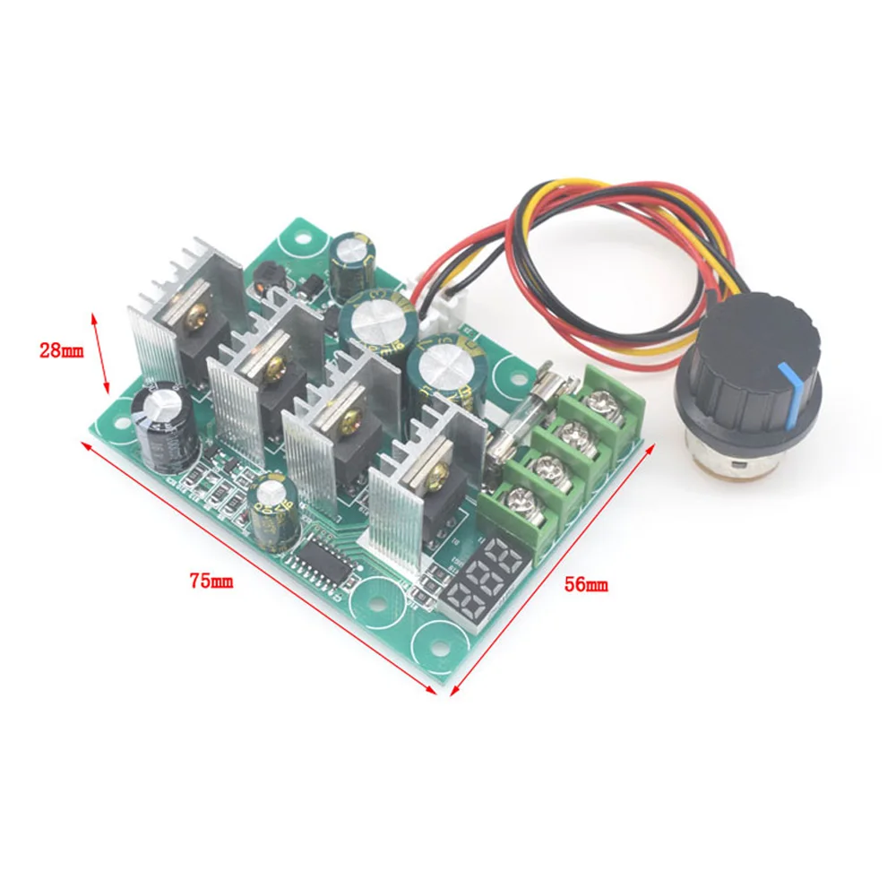 

PWM DC Motor Governor DC Motor Drive Switch DC 6-60V 30A Adjustable LED Digital Motor Speed Regulator 0~100%