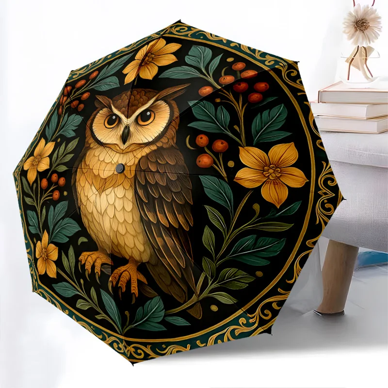 

Винтажный складной зонт с животными, модный дизайн с автоматическим открытием, 8, железные ребра, пластиковая ручка, складной солнцезащитный козырек, идеальные праздничные подарки