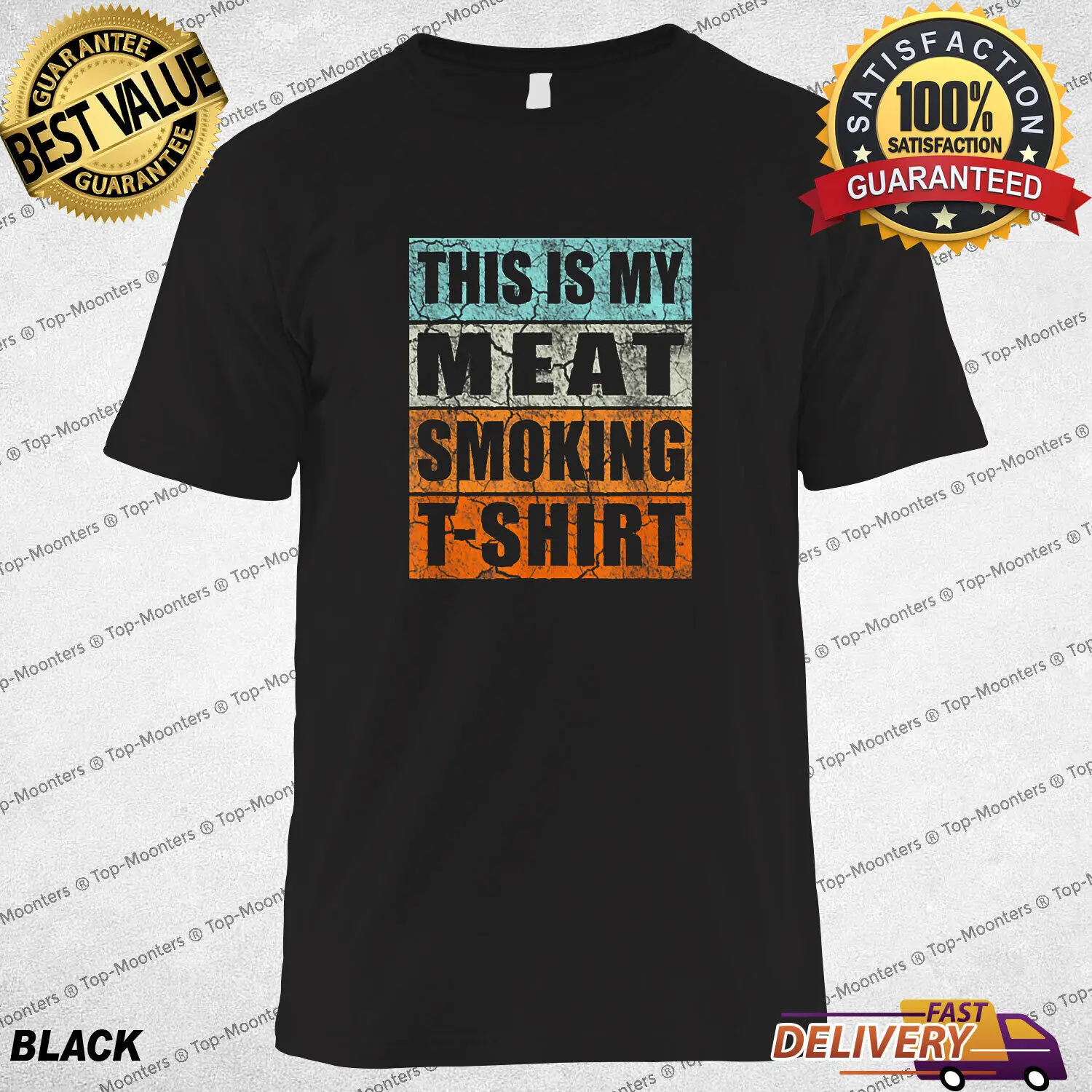 

BBQ Smoker Themed Retro, Vintage My Meat Smoking Gift Unisex T-Shirt