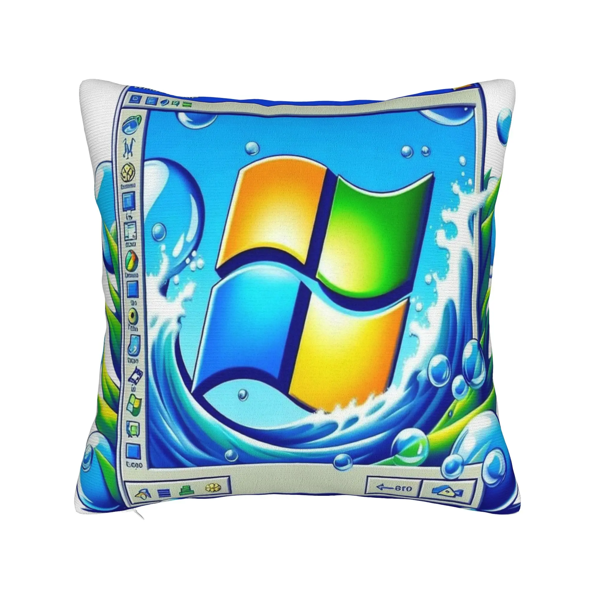 Frutiger Aero Pop-up Retro Vintage Square Pillow Case  Cushion Cover Creative Polyester Decorative Pillowcase for Car 45x45cm
