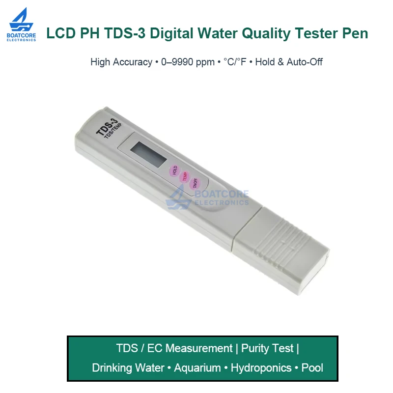 1PCS LCD PH TDS-3 Digital Filter Pen Digital High Accurate Filter Measuring Water Quality Purity Test Tool Meter Tester Pen