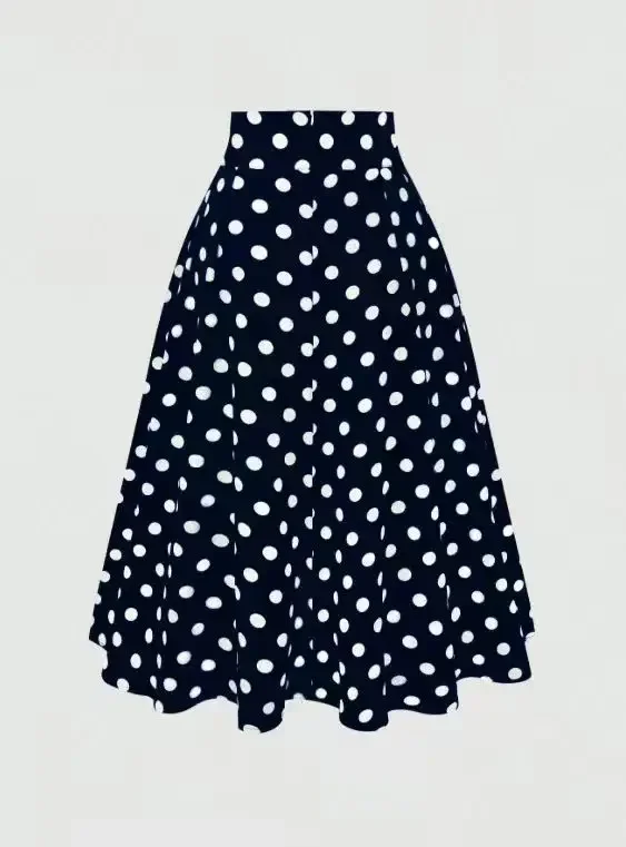 Polka dot patterns on women's spring and summer skirts are casual and versatile