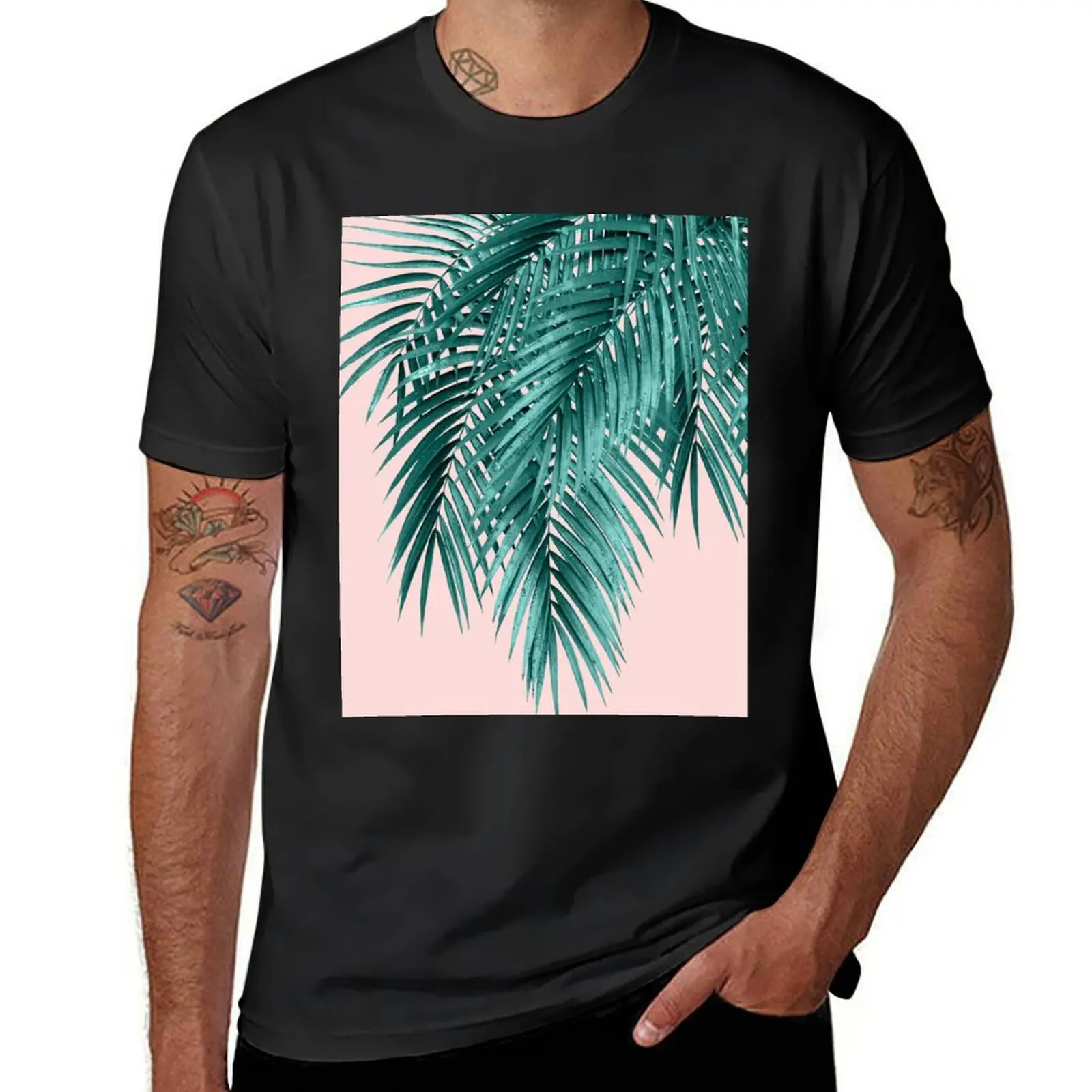 Palm Leaves Blush Vibes #1 #tropical #decor #art T-Shirt for a boy plain hippie clothes fruit of the loom mens t shirts