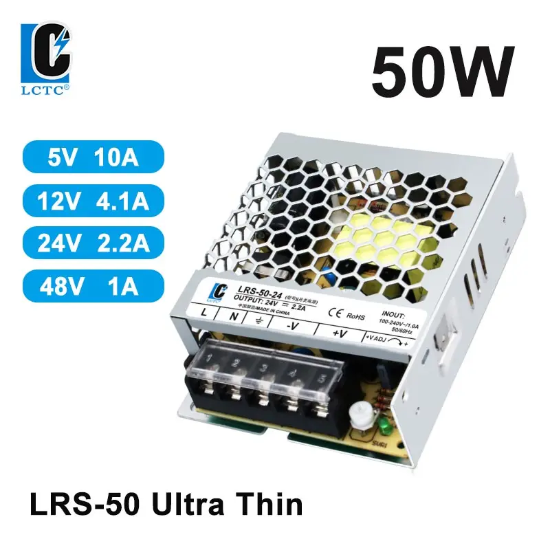 

LRS-50 Fonte Led Thin Power Supply 5V 12V 24V 48V Industrial Control Automation