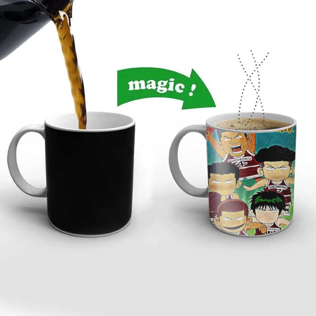 Anime-Slam-Dunk-One Piece Coffee Mugs And Mug Creative Color Change Tea Cup Ceramic Milk Cups Novelty Gifts