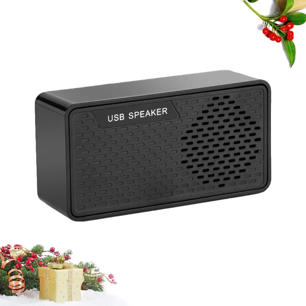 

USB Laptop Soundbar Speaker Black Multi-Functional Portable Mini Subwoofer USB Sound Bar for Pc Desktop Tablet Mobile Games