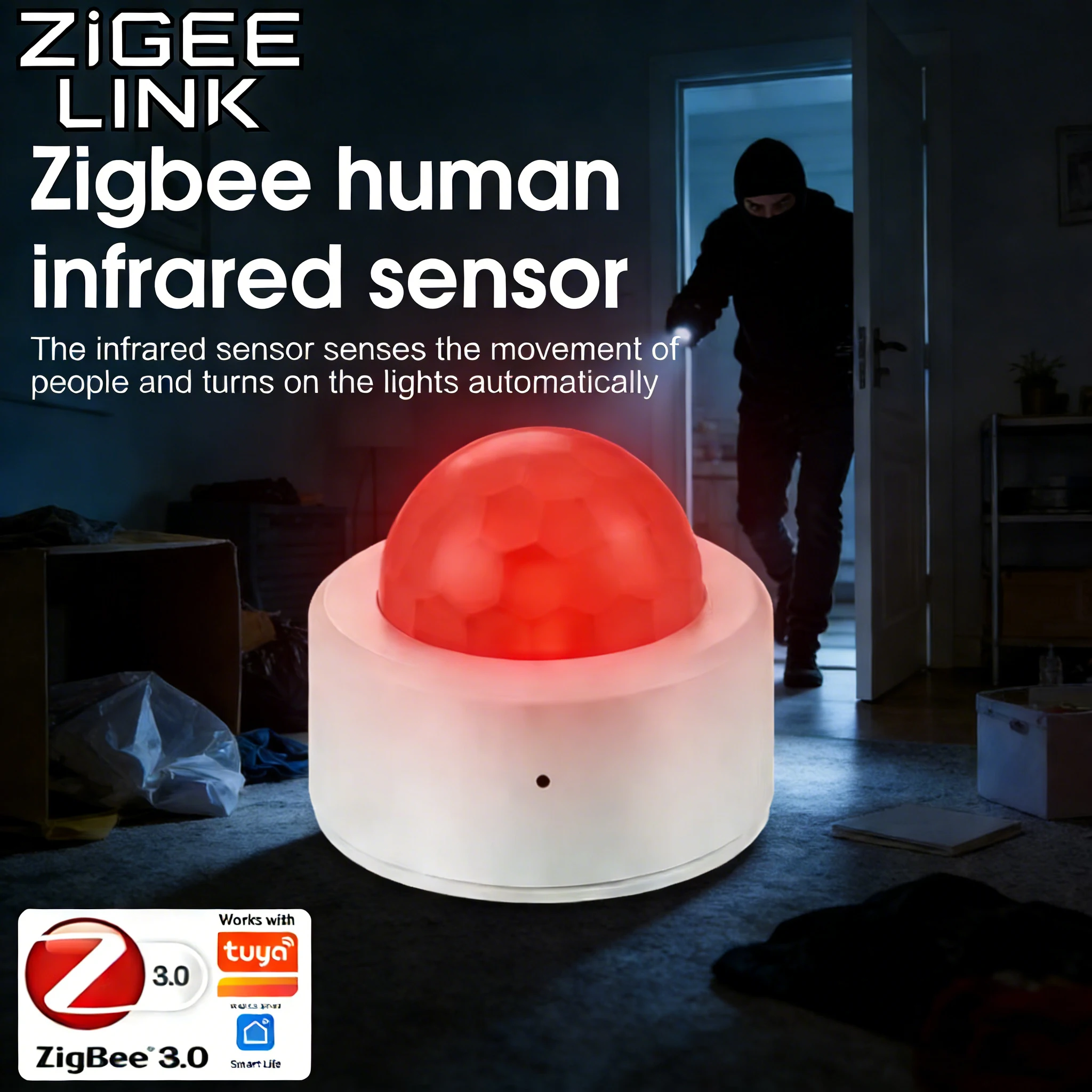 

Zigbee 3.0 Human Presence Sensor Movement Detector Smart Motion Sensor Security Alarm for Tuya Alexa Home Assistant Zigbee2MQTT