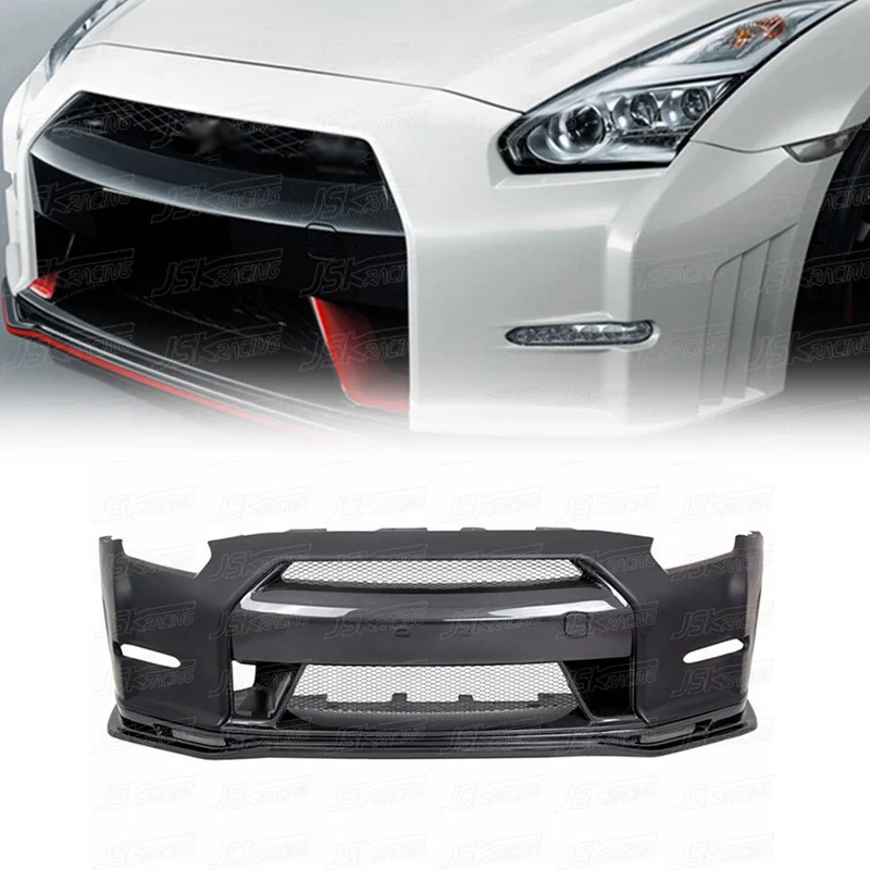 

Полукарбоновый передний бампер для Nissan GTR R35 2008-2016 годов, модифицированный, улучшенный, в стиле Nismo