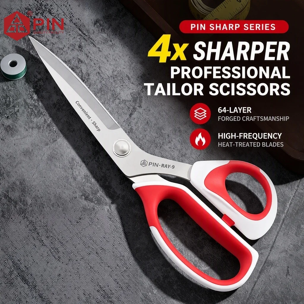Professional Tailor Scissors 64-Layer Forged Sharp Sewing Scissors Stainless Steel Fabric Scissors Comfortable Grip for Cutting