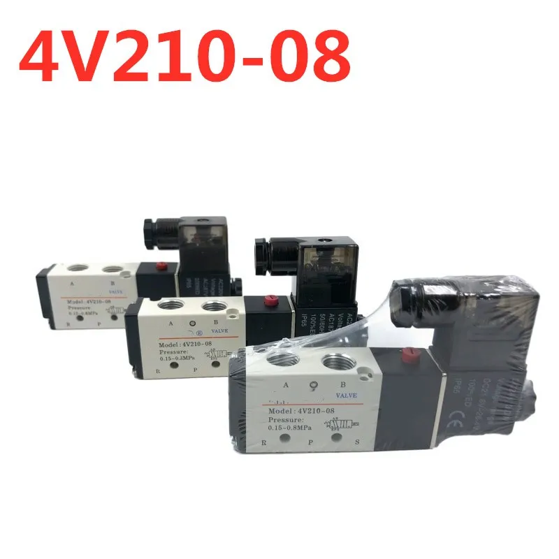 4v210-08 Better Quality Airtac Type Pneumatic Electric Solenoid Valve Directional Control Air Magnetic Valve 12V 24V 220V 4v210