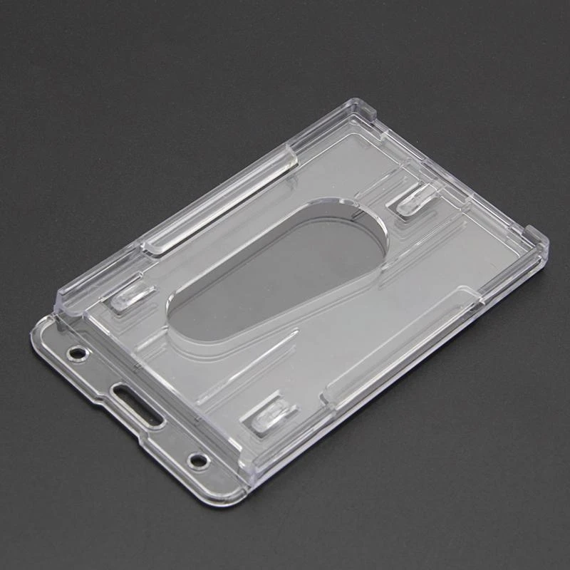 62ka Hard Plastic Plastic Cover Cop Creat Card для держателя значков для корпуса двойная сторона